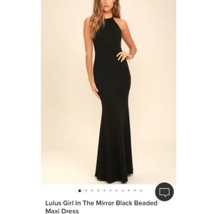 Girl in the mirror black beaded maxi dress